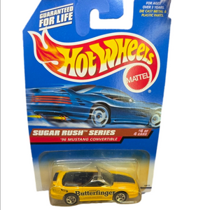 Mattel Hot Wheels 1997 Yellow Mustang Convertible Sugar Rush